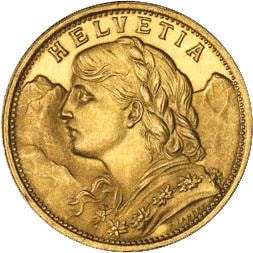Svizzera Marengo 20 Franchi Vreneli