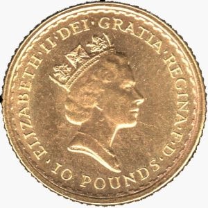 GB 10 Pounds Regina Elisabetta II - 1/10 Oncia oro puro